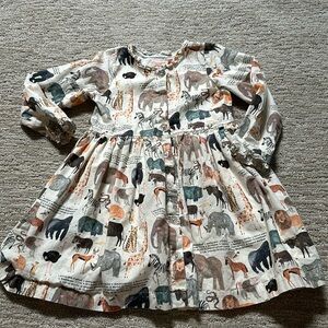 Pink Chicken Girls Autumn dress size 6 - Animals of Africa